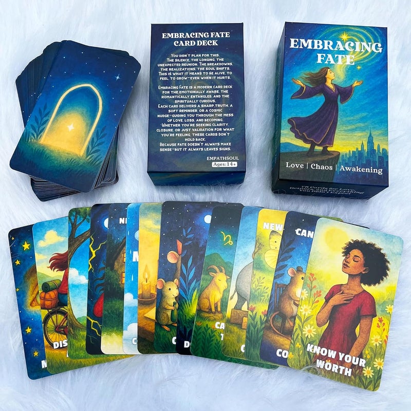 DPEHAKMK Embracing Fate Oracle Deck, Oracle Cards for Beginners, 78 Cards Deck for Love, Healing, Life Path, Spiritual Guidance, Modern Relationship Themes, Intuition, and Soul Messages - Image 1